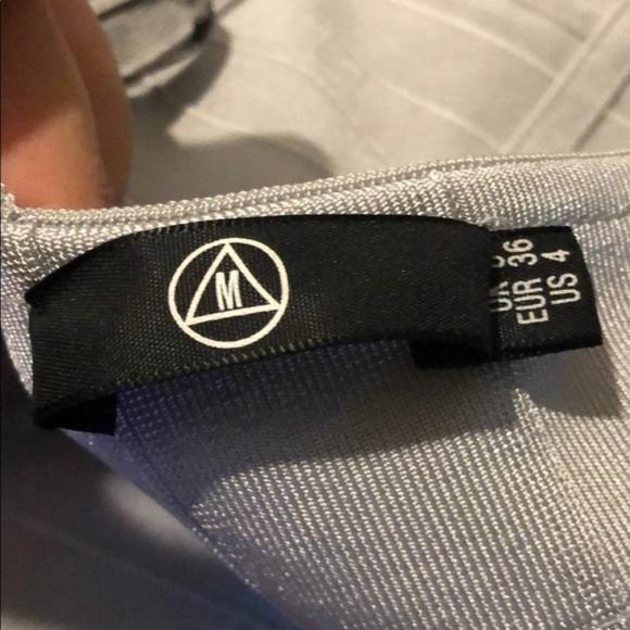 Missguided Gray Bandage Plunge Frill Hem Midi 👗 - Picture 5 of 6